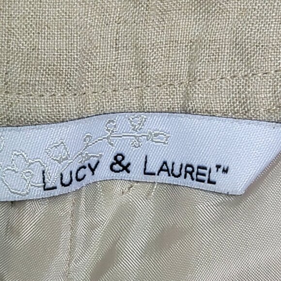 Lucy & Laurel 100% Linen High-Waist Wide Leg Pants With Lining. Size 4 - Picture 6 of 8